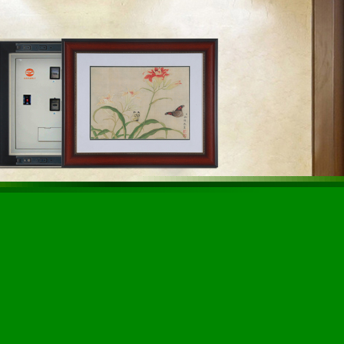 小尼宅配推拉式電表箱裝飾畫 特價有框壁畫帶有機(jī)玻璃古典花鳥畫